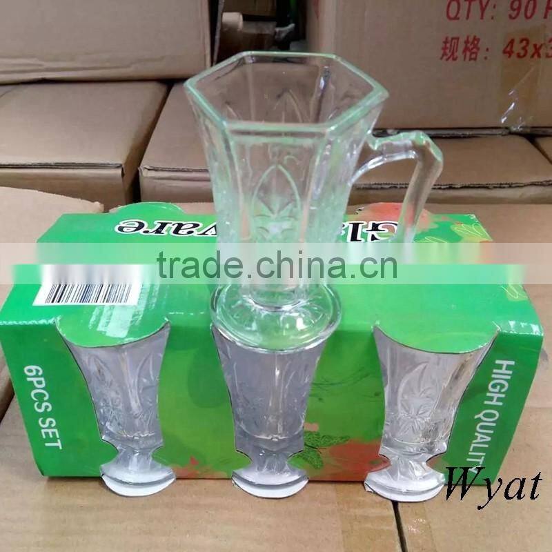cheap 100ml 3oz glass wine cups with handle