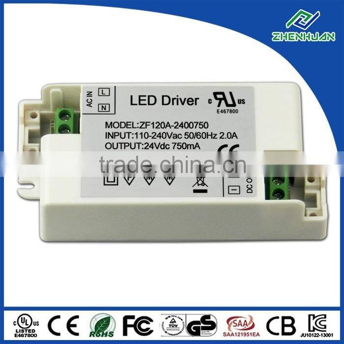 18W led driver 24V 750mA UL led driver power supply for strip light