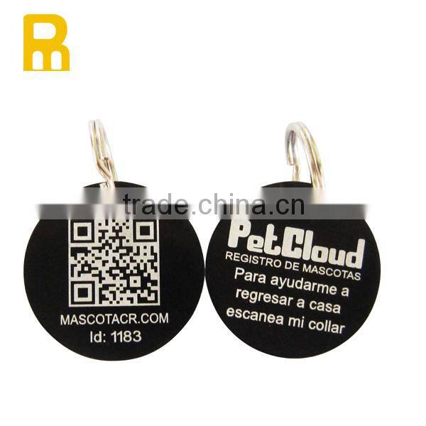 Dog tag type PVC plastic nfc pet id tag