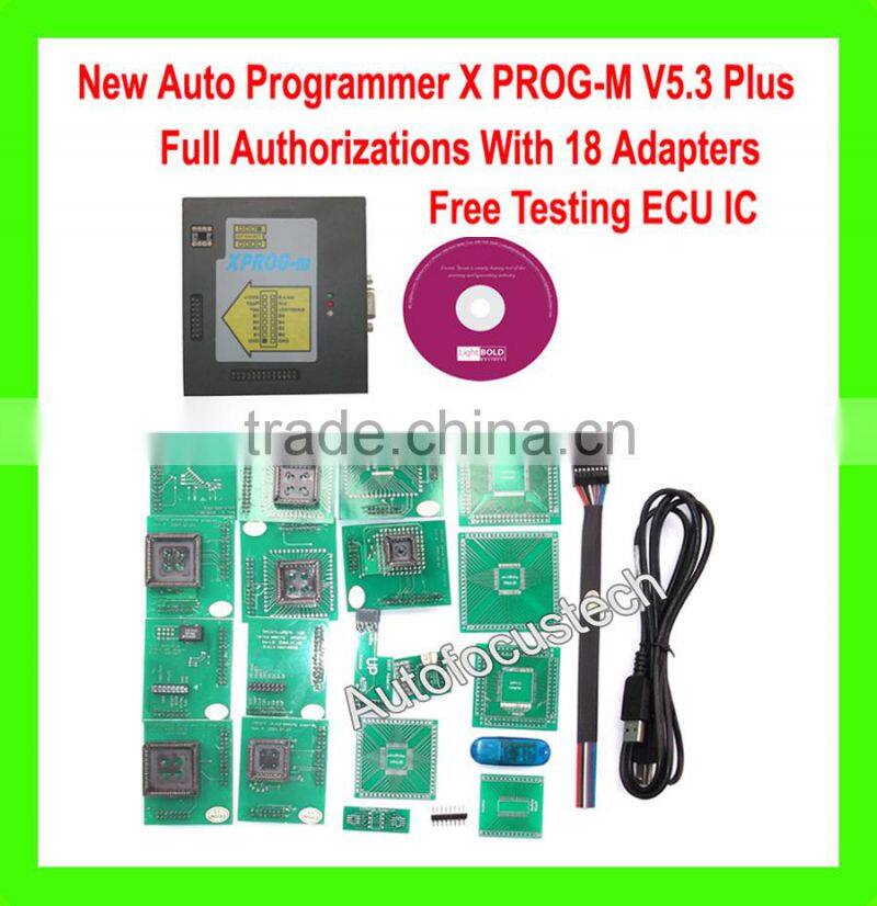 New Latest V5.3 X-PROG-M XPROG M Plus+U dongle Include V5.0 V5.1 software Full Authorizations with full Adapters+Free Testing IC