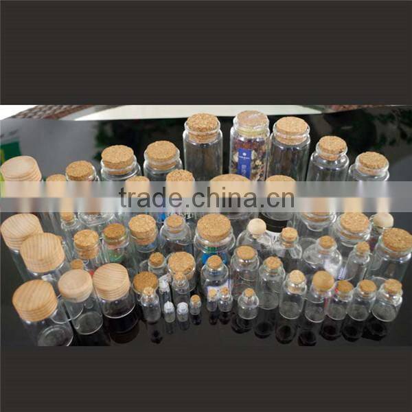 custom glass bottle with wood cork,small glass bottle