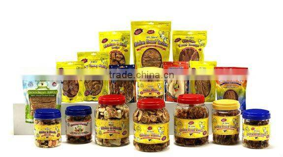 Pet food: dried chicken jerky