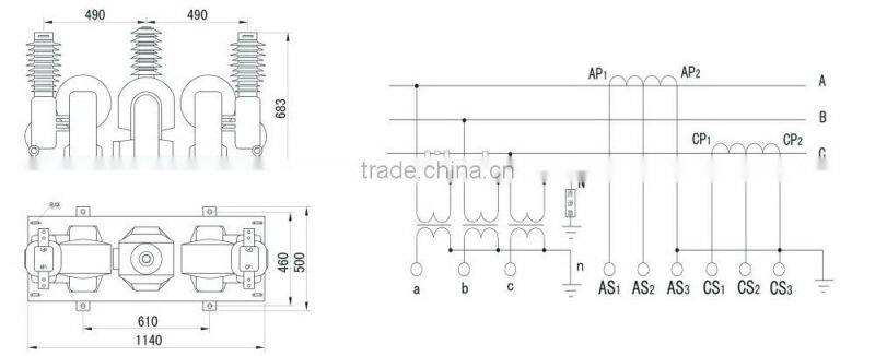 JLSZY-35W Three Phase Resin Casting Combined Transformer