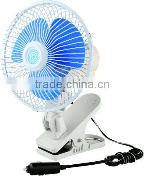 DC 12V /24V Deluxe 8'' Oscillating Car Fan with Gimbal Clip (WIN-106)