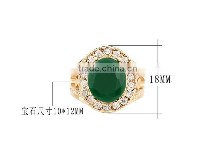 Zinc alloy gemstone rinestone latest design simple stone gold finger ring designs