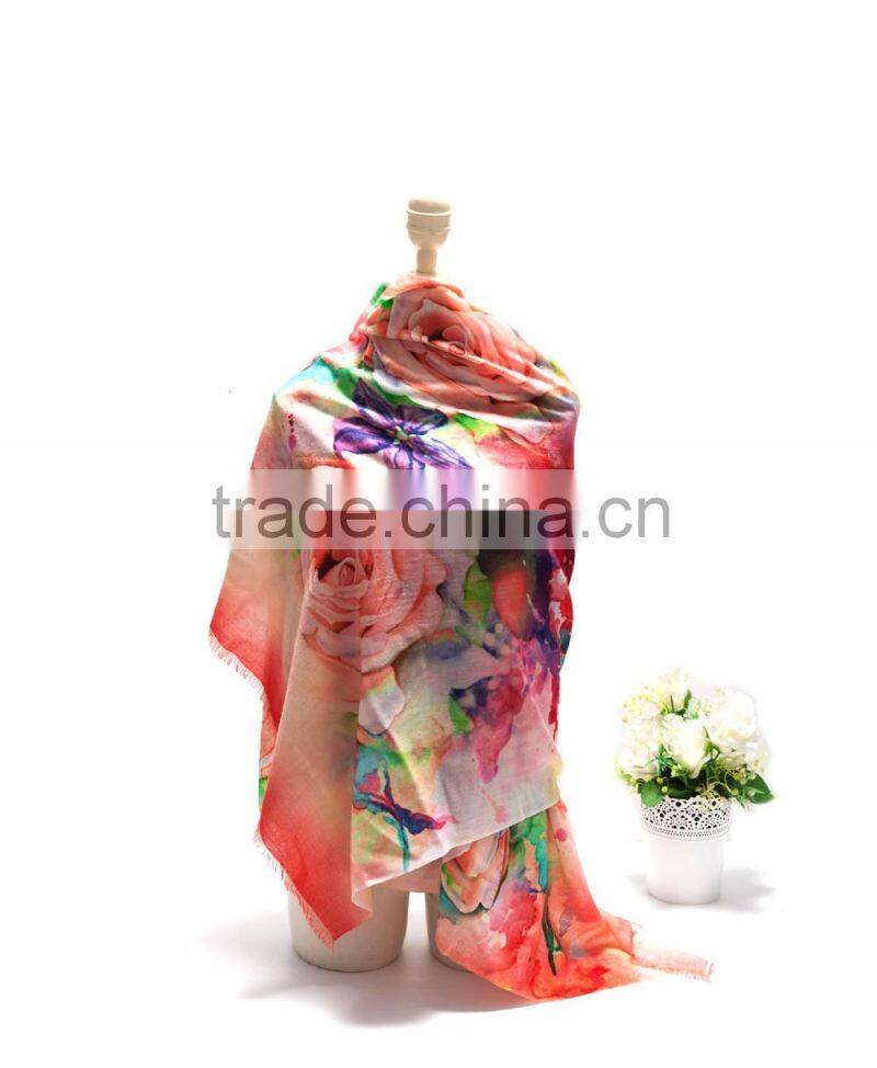 Fashion design 100*150cm wool scarf for lady