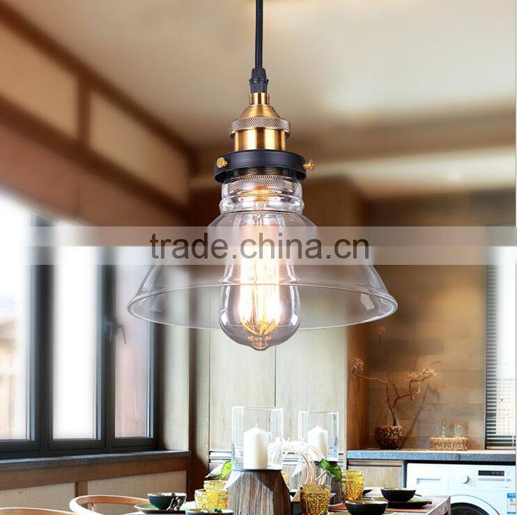 E26 Vintage Glass Hanging Lamp for Restaurant