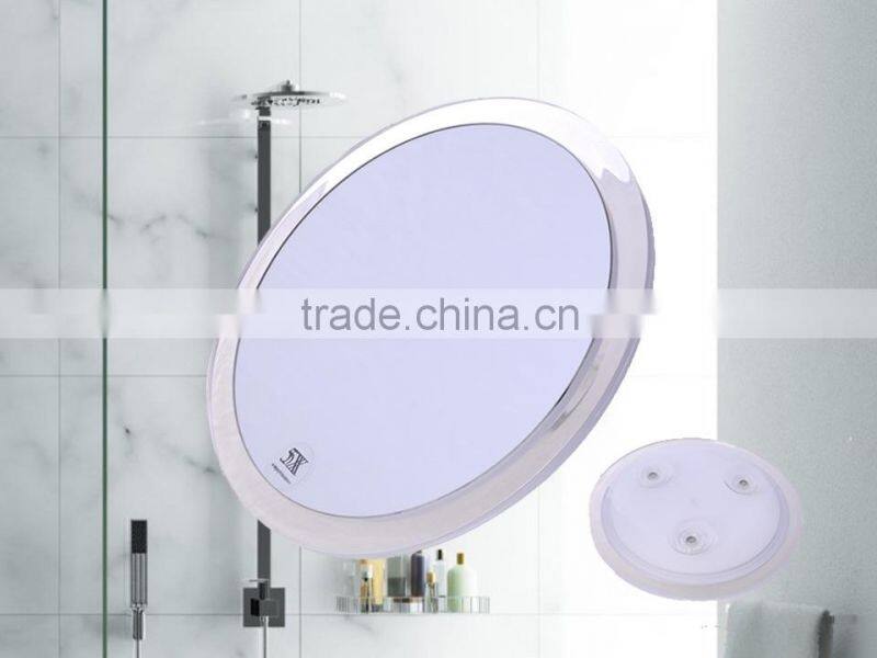9" round bathroom makeup mirror with suction cups
