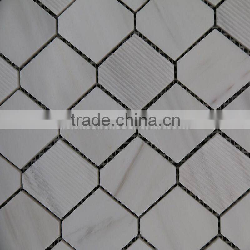 white marble mosaic stone wall tile