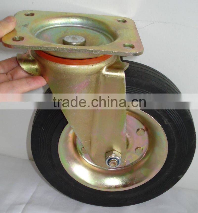 8" 200mm swivel rubber wheels for trash bins