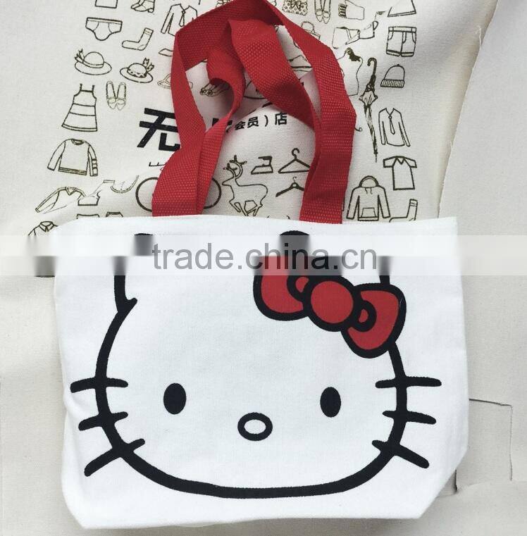 printed reusable cotton shopping bag