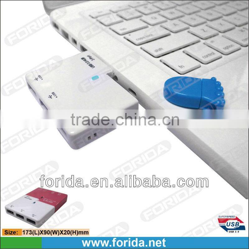 3 ports hub & 4 slots card reader(SD/MS/M2/TF) usb combo