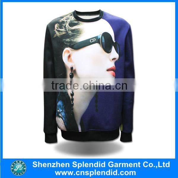 wholesale crewneck 3d sublimation sweatshirt elongated hoodie