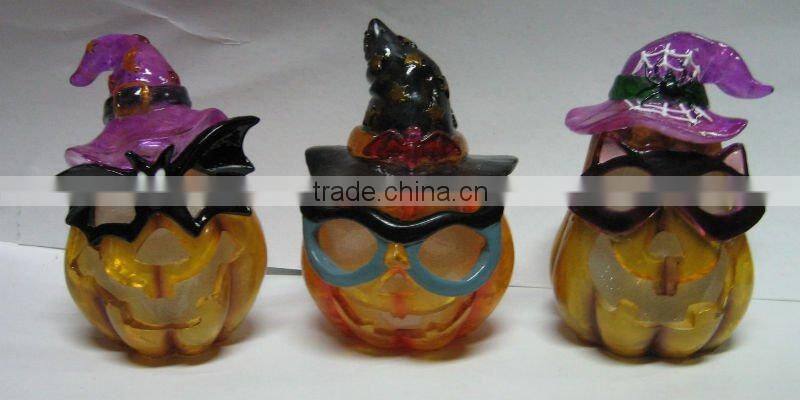 Polyresin halloween pumpkin solar light decorations craft