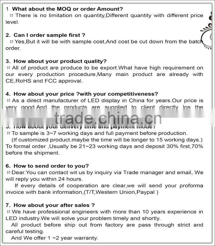 16X64 pixel led high clear SMD scrolling text multi-languages programmable led sign