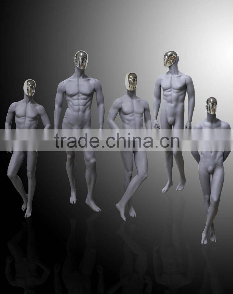 Chrome Head Replaceable Male Mannequin