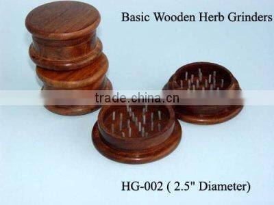 Carved Leaf Teak Wood Grinder