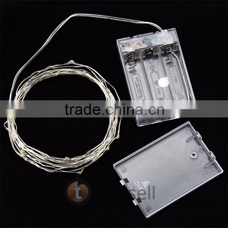 3xAA Battery Operated Silver String Wire LED Micro Fairy String light for flower decoration/LED Micro string light
