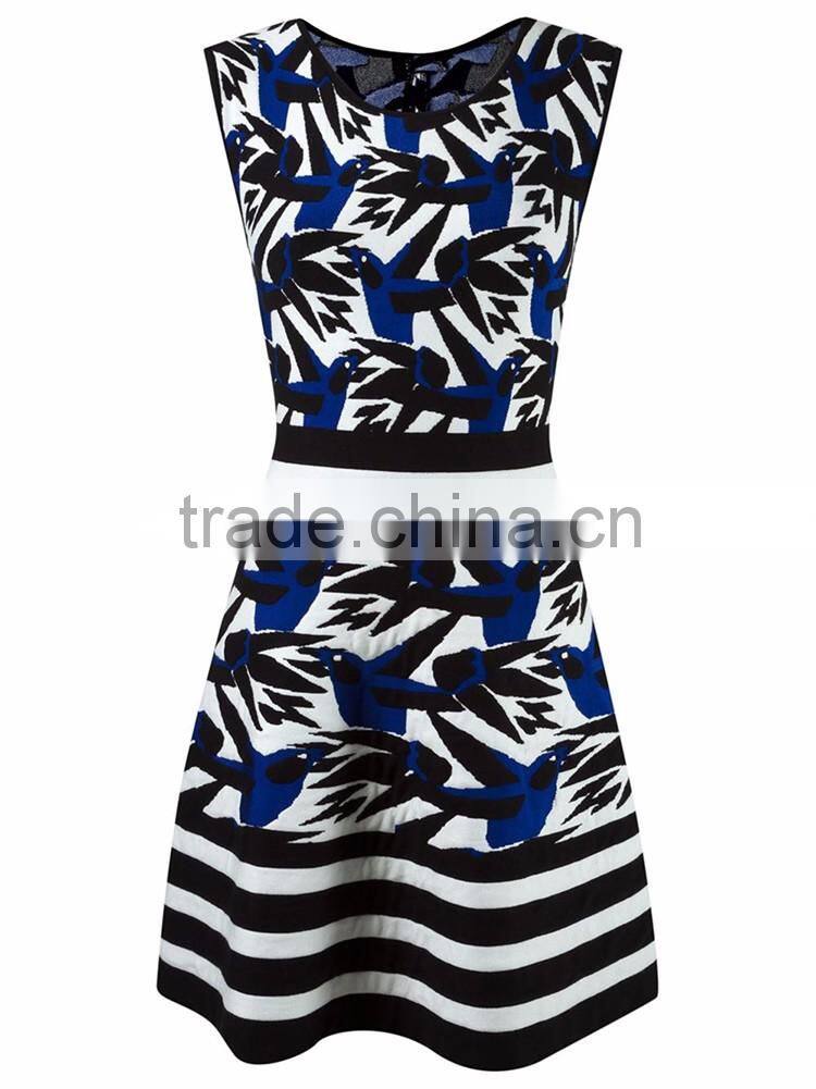 Fashion autumn ladies american office dress, beautiful sleeveless dress