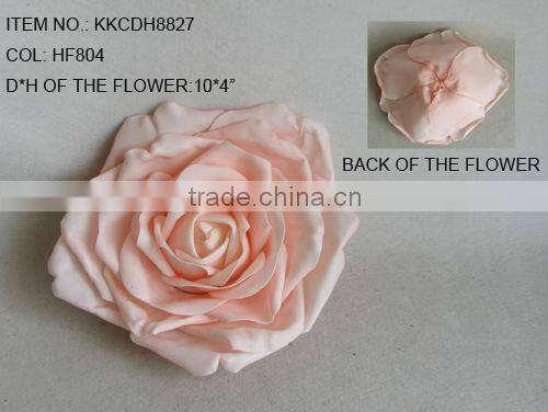 2014 Elegant Artificial PE Pink Flower 10" Artificial PE Wedding Rose Head