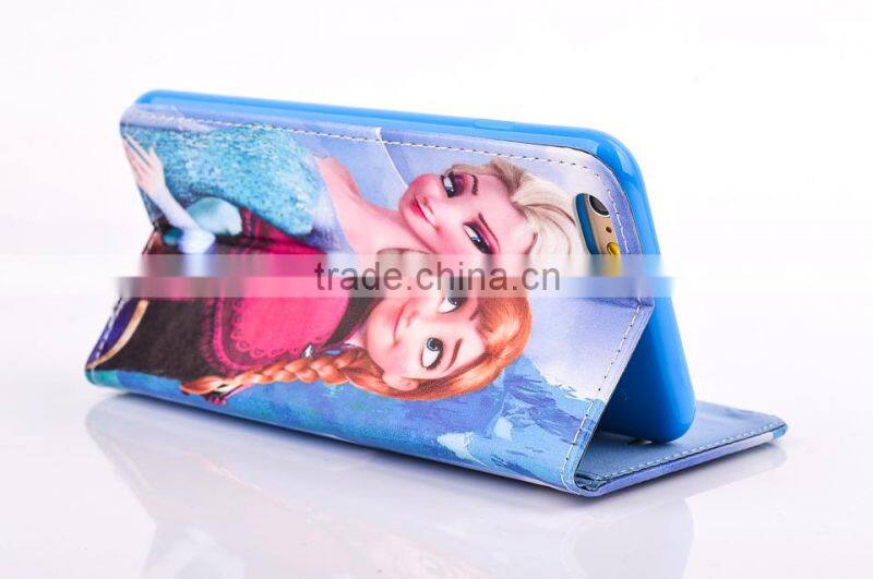 For iPhone 5/5s Frozen Flip Elsa Wallet Case With High Definiton Color Printing