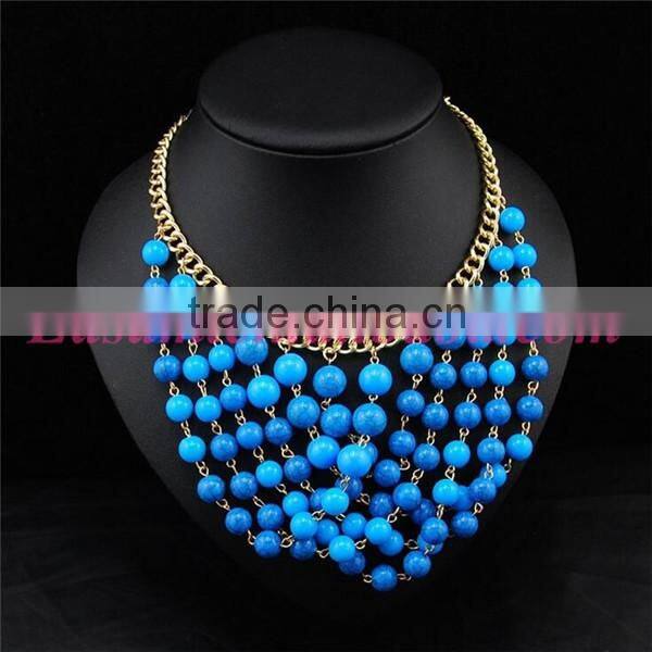 Multi color bead necklace designs/candy color beaded necklace