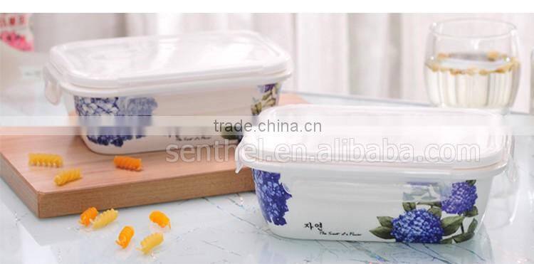 4-compartment Bento Lunch Box,Eco-friendly Safe Ceramic Food Container
