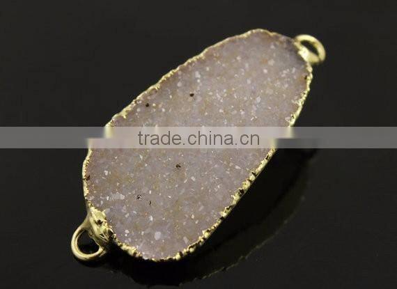 Silver Druzy Gemstone Connector