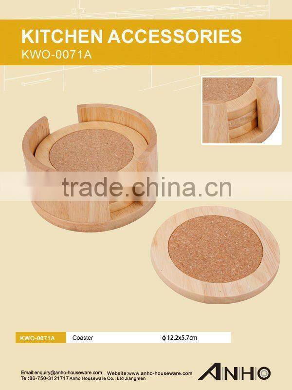FSC certificate wooden cup coaster cup mat sets