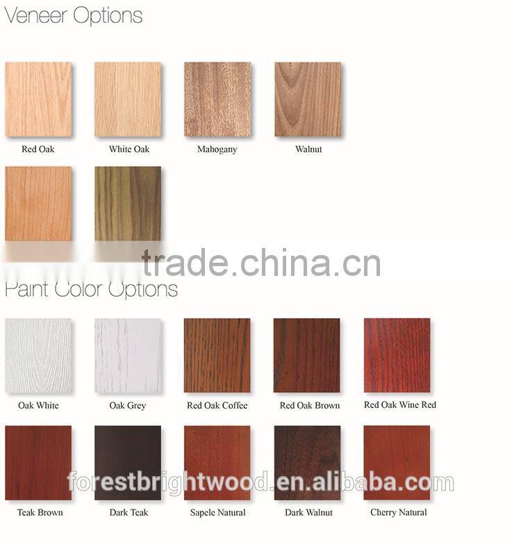 Unfinished interior oak veneered wood glass door design