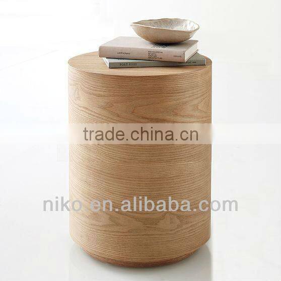 Raw wood Round End Table