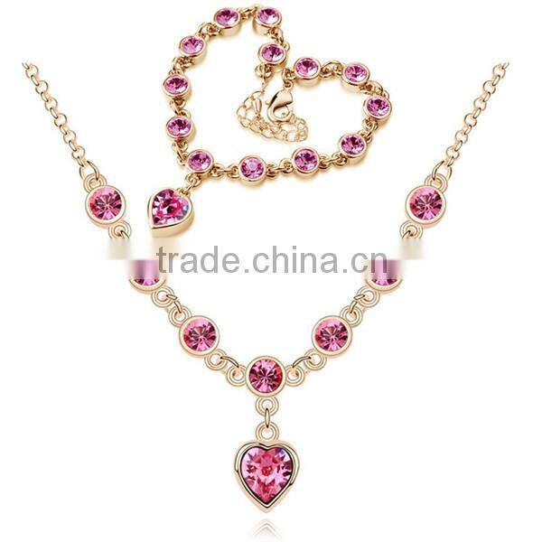 artificial imitation diamond jewelry set, gold jewelry sets