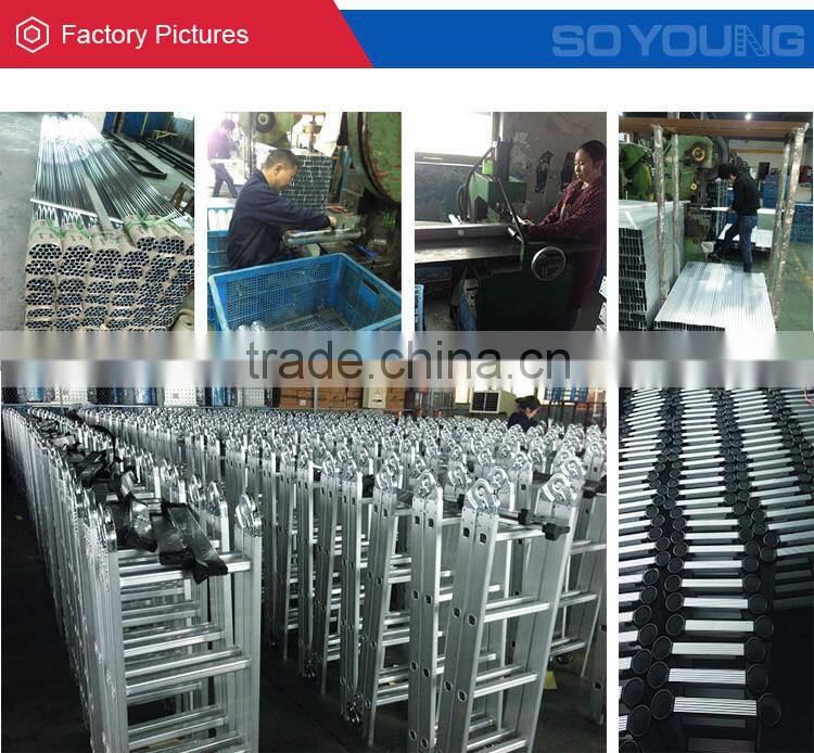 Yongkang new Aluminum multipurpose 5m telescopic ladder with new TUV/SGS GS/EN131