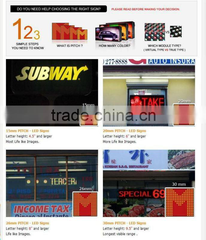 outdoor LED moving Message Signs with CE/outdoor billboard screens/dot matrix display
