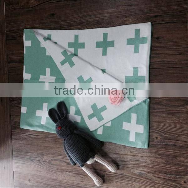 Baby Cross style knit blanket knitted cotton baby swaddle blanket