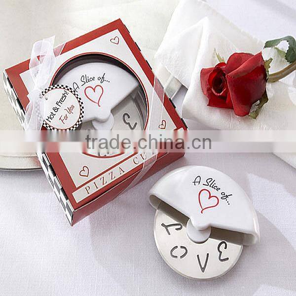 Love Stainless steel Wedding Favors Pizza Cutter