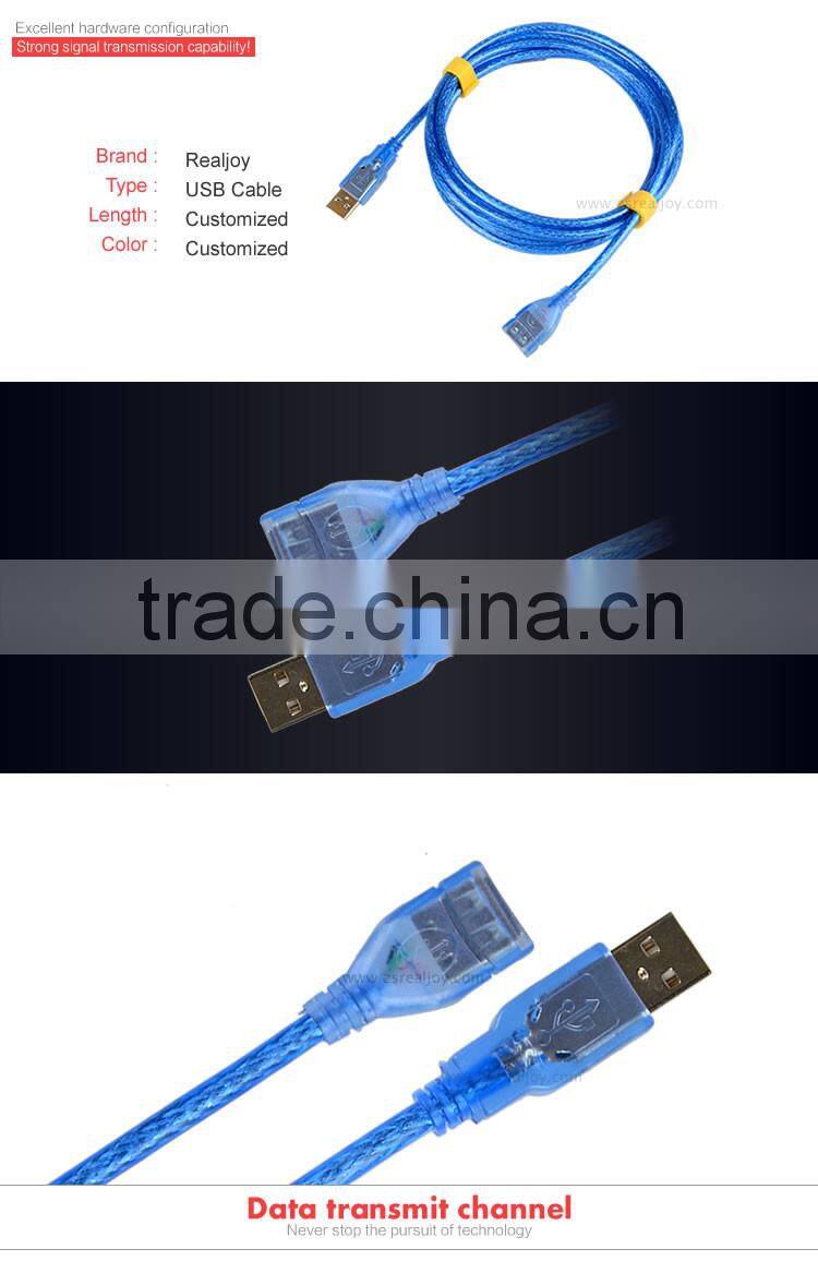5m Dongguan hi-speed a male to a female transparent extension usb cable