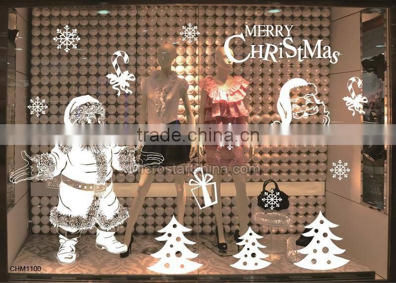 christmas ornament decoration winter waterproof christmas wall sticker santa claus christmas window sticker