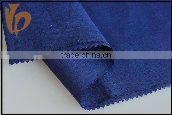 High quality navy pure linen cloth fabric textile from taizhou factory
