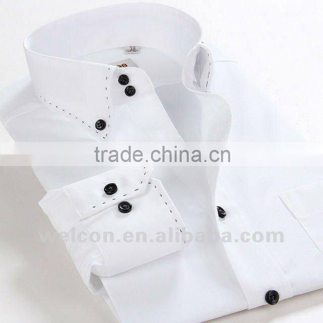 100% cotton stylish Italian style long sleeve latest design fashion business dress white men's brand shirt