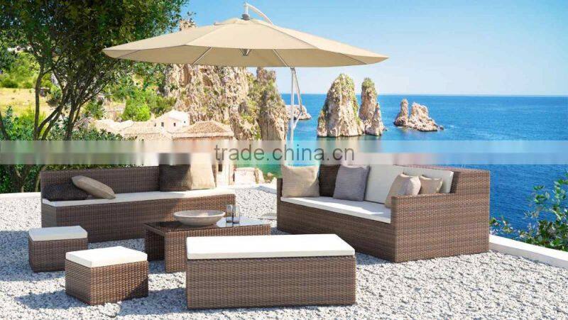 Poly rattan new desgin wicker garden sofa outdoor furniture