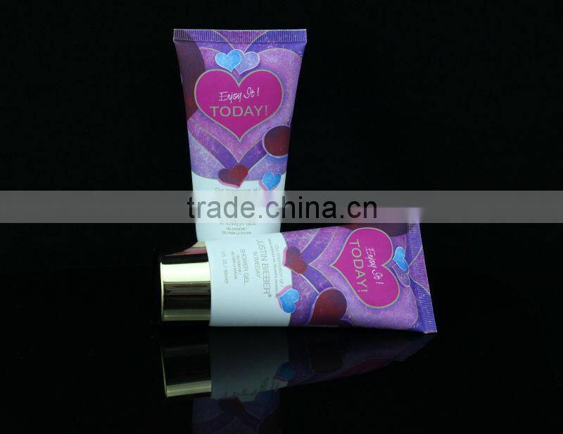 60ml cosmetic pe soft tube for natural foundation with metallic cap