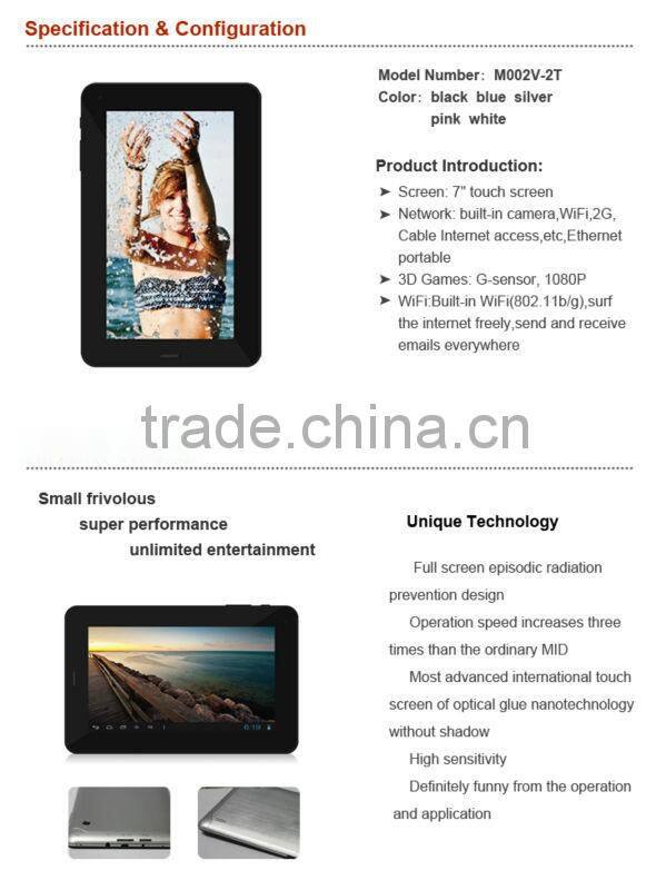 New Launch 7 Inch Dual-Core Tablet Pc With Gsm Support Supports Adobe Flash 11.1