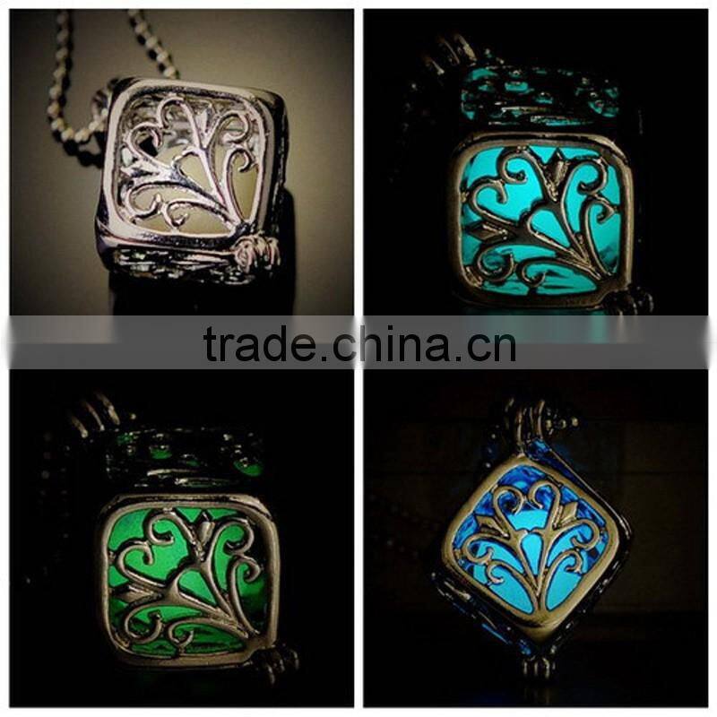 Mini Order New Piercing luminous stone Pendant Necklace Couple Love Long Chain Necklace Pendant Gifts