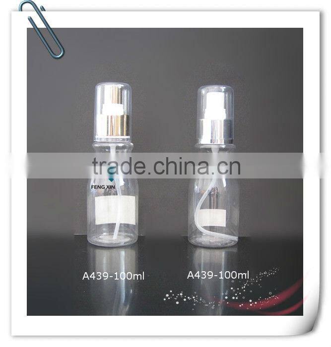 small size pet plastic cosmetic bottle with pump sprayer from manufacturer