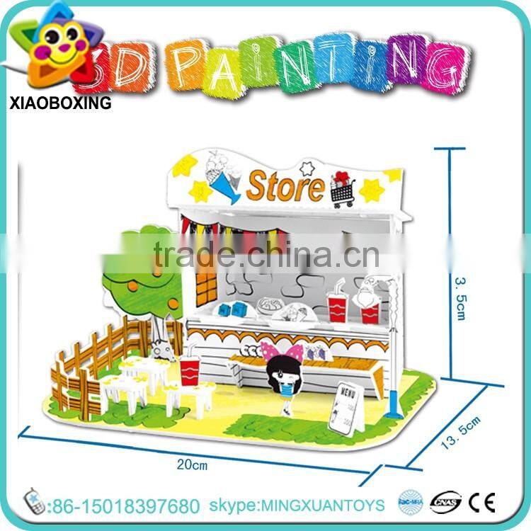 Good quality paper 3d painting puzzle game for kids