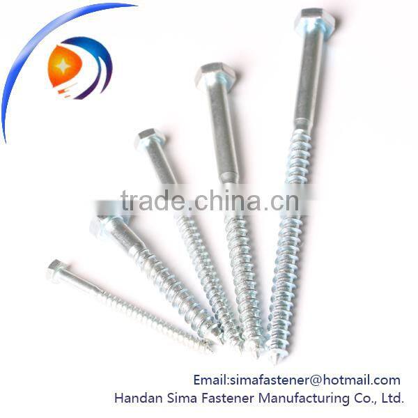 Carbon Steel flat Head Wood Screw Zinc Plated Hex Head Wood Screw With all size