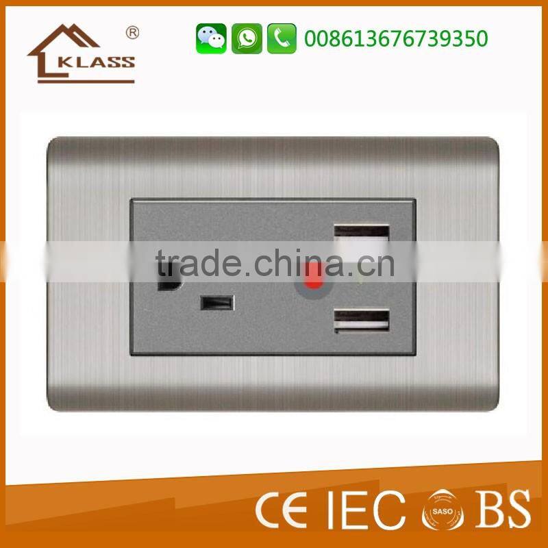 Gold supplier Kuwait market aluminum material 2gang 1 way light switch 110V