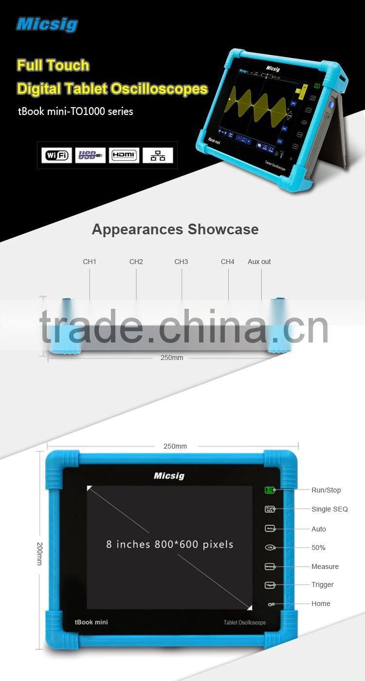 Digital Tablet Oscilloscope TO1104 100 MHz 4CH 28Mpts with battery and belt bring you new oscilloscope experience