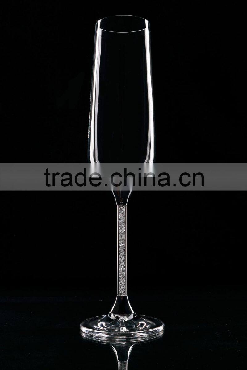2015 new design lead free clear crystal 270ml wedding wine glasses